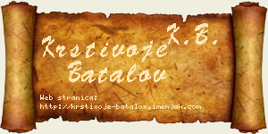 Krstivoje Batalov vizit kartica